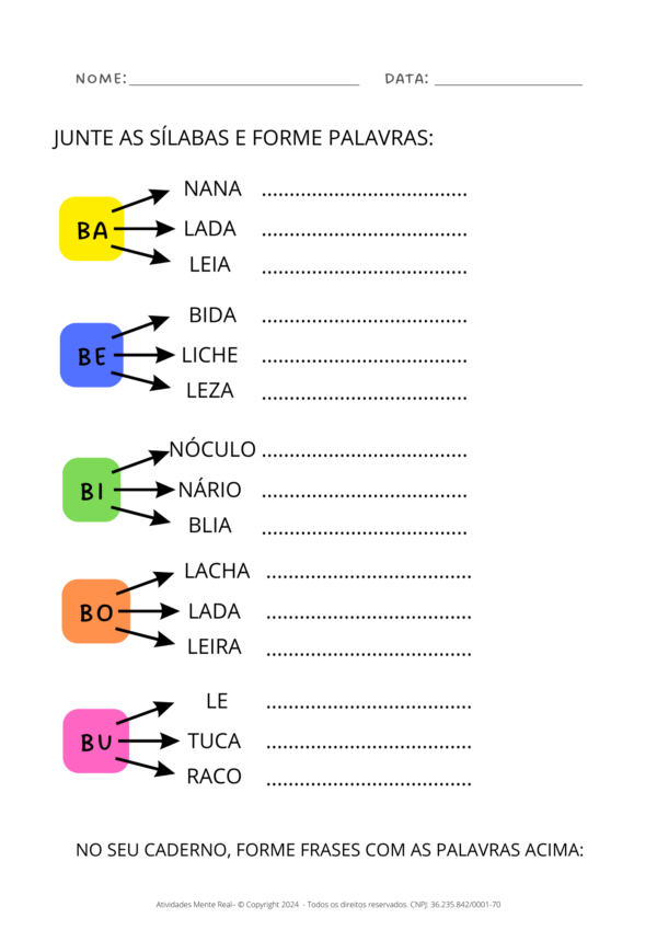 Atividade de Português - Palavras escritas com "B,D,P,T" - Imagem 2