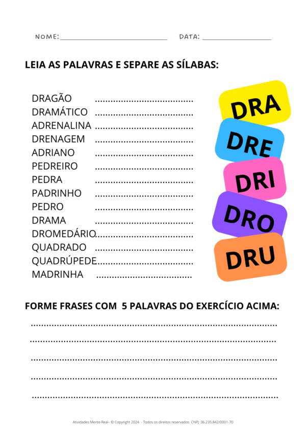 Atividade de Português - Palavras escritas com "B,D,P,T" - Imagem 3