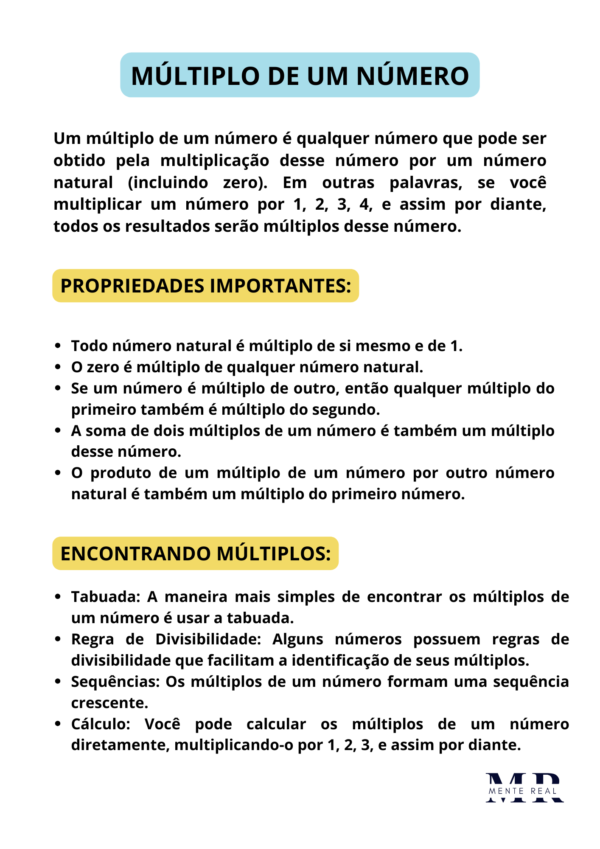 Caderno de matemática – MÚLTIPLO, M.M.C e M.D.C - Imagem 2
