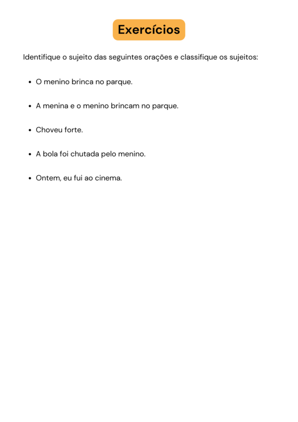 Apostila de Língua Portuguesa - sujeito e predicado - Imagem 3