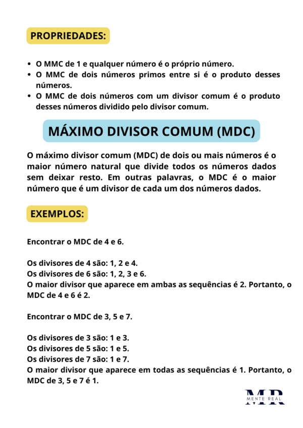 Caderno de matemática – MÚLTIPLO, M.M.C e M.D.C - Imagem 3