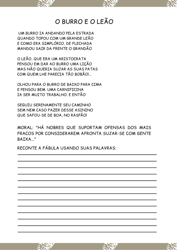 Apostila de Leitura e Interpretação de Texto -  Fábulas - Imagem 4
