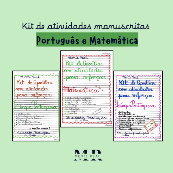 Kit Apostilas com 15 atividades manuscritas