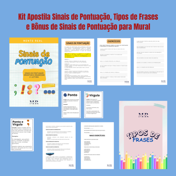 Kit Sinais Pontuação e tipos de frases