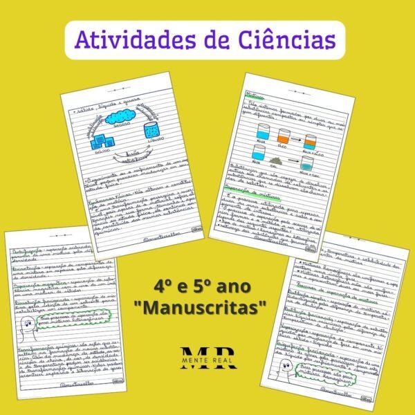 Atividades de Ciências 4º e 5º ano "Manuscritas"