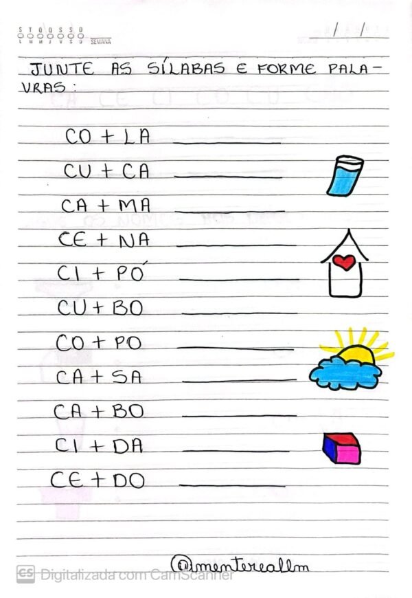 Kit de Atividades de Sílabas Simples com letra BASTÃO. - Imagem 4