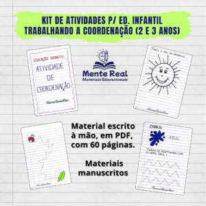 Kit de atividades p/ Ed. Infantil Trabalhando a Coordenação (2 e 3 anos)