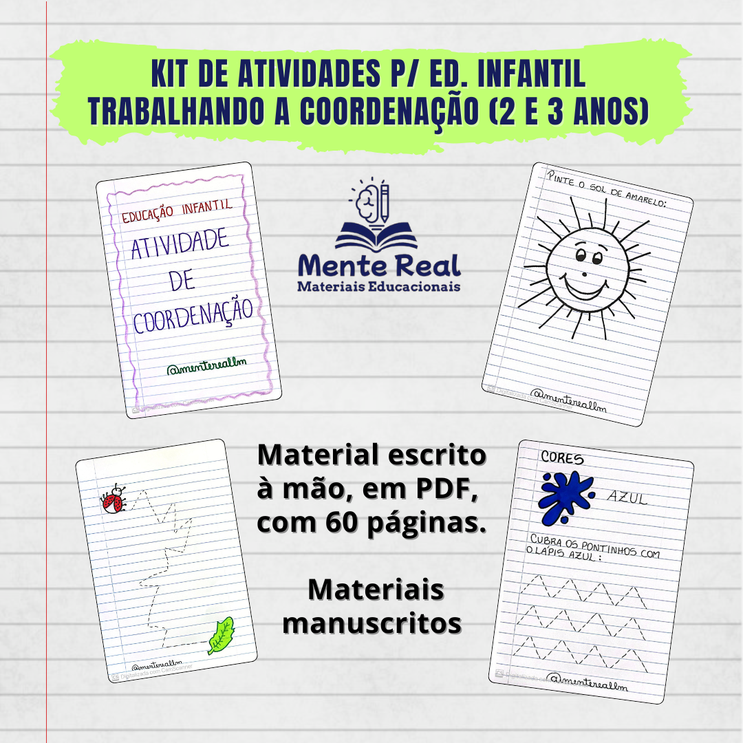 Kit de atividades p/ Ed. Infantil Trabalhando a Coordenação (2 e 3 anos)